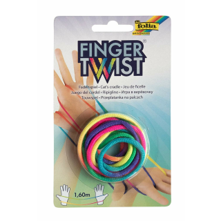 folia FINGER TWIST® (Fadenspiel) 160 cm Regenbogen-Optik-4 Stück