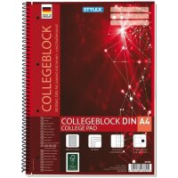 6x Stylex Spiral-Collegeblock DIN A4 kariert - 80 Blatt