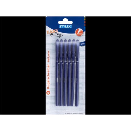 Stylex 6x Kugelschreiber easy writing blau