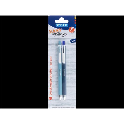 Stylex 2x Druckkugelschreiber easy writing blau