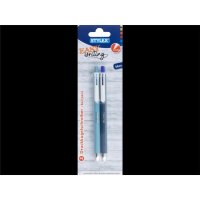 Stylex 2x Druckkugelschreiber easy writing blau
