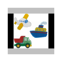 3xHama Maxi Stiftplatten im Set (Flugzeug, Brummi, Schiff)