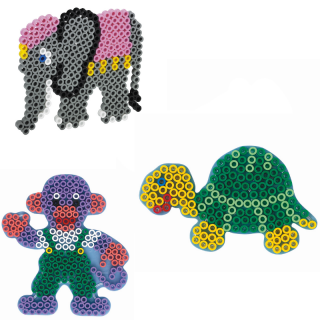 3 X Hama Maxi Stiftplatten im Set (Affe, Elefant, Schildkröte)