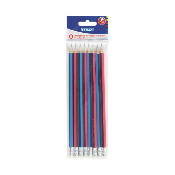 Stylex Bleistifte mit Radiergummi - 8er