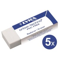 LYRA 5x orlow-techno® Radiergummi