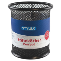 Stylex Stifteköcher / Butler Metallkorb Schwarz-Rund
