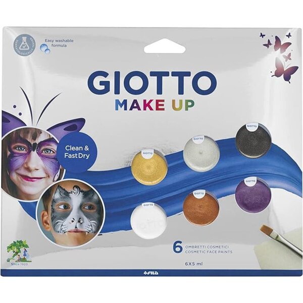 Lyra GIOTTO Make Up Schminke, Set 6 x 5 ml, Metall-Set