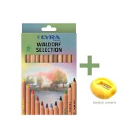 LYRA 12 Super FERBY Farbstifte Waldorf Selection Natur Buntstifte UND Spitzer