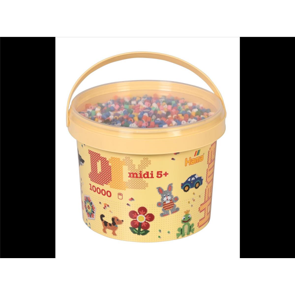 Hama Midi 10000 Bügelperlen in Großer Eimer - Farbwahl 00