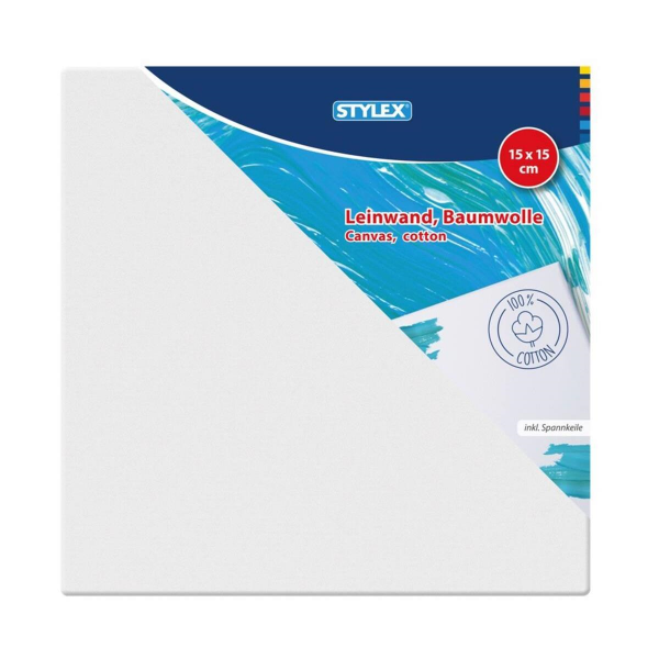 Stylex Leinwand auf Keilrahmen 15 x 15 cm 6 Stück