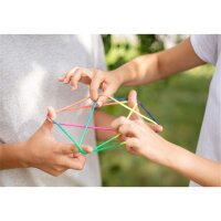 3 X  FINGER TWIST® (Fadenspiel) 160 cm Regenbogen-Optik