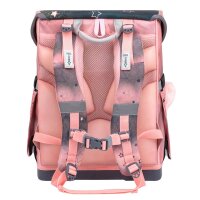 Belmil Compact ergonomisches Schulranzen-Set 4-teilig "Ballerina Black Pink" mit Brustgurt, Magnetverschluss