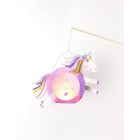 olia 94202 - Laternen Bastelset SWEET RAINBOW, ca. 10 x 23 x 33 cm - Bastelmaterial für eine Laterne, gestaltbar als Einhorn oder Regenbogen
