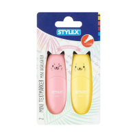 Stylex Mini-Textmarker, 2 Stück, Katzendesign
