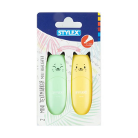 Stylex Mini-Textmarker, 2 Stück, Katzendesign