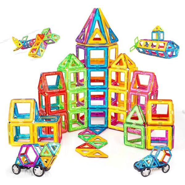 Magnetische Bausteine  für Kinder - 120 Teile Magnetsteine