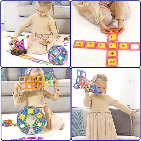 Magnetische Bausteine  für Kinder - 95 Teile Magnetsteine