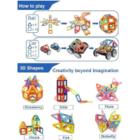 Magnetische Bausteine  für Kinder - 95 Teile Magnetsteine
