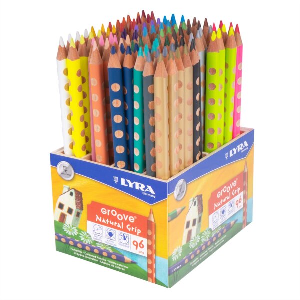 LYRA GROOVE Holzbox, 96 Farbstifte, farbig sortiert