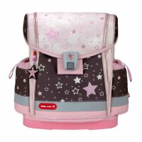 Belmil Classy Plus ergonomisches Schulranzen-Set 5-teilig "Champion Horses" mit Brustgurt, Magnetverschluss, Patch Set 3 Stück