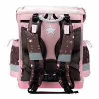 Belmil Classy Plus ergonomisches Schulranzen-Set 5-teilig "Champion Horses" mit Brustgurt, Magnetverschluss, Patch Set 3 Stück