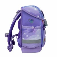 Belmil Classy Plus ergonomisches Schulranzen-Set 5-teilig "Over the Rainbow" mit Brustgurt, Magnetverschluss, Patch Set 3 Stück