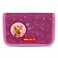 Belmil Classy Plus ergonomisches Schulranzen-Set 5-teilig "Rosie Hearts" mit Brustgurt, Magnetverschluss, Patch Set 3 Stück