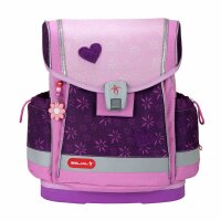 Belmil Classy Plus ergonomisches Schulranzen-Set 5-teilig "Purple Spring" mit Brustgurt, Magnetverschluss, Patch Set 3 Stück