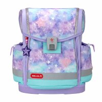 Belmil Classy Plus ergonomisches Schulranzen-Set 5-teilig "Diamond Unicorn" mit Brustgurt, Magnetverschluss, Patch Set 3 Stück