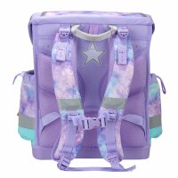 Belmil Classy Plus ergonomisches Schulranzen-Set 5-teilig "Diamond Unicorn" mit Brustgurt, Magnetverschluss, Patch Set 3 Stück