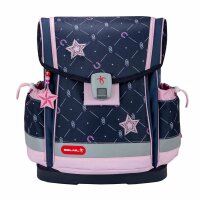 Belmil Classy Plus ergonomisches Schulranzen-Set 5-teilig "Midnight Gallop" mit Brustgurt, Magnetverschluss, Patch Set 3 Stück