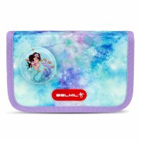 Belmil Classy Plus ergonomisches Schulranzen-Set 5-teilig "Mermaids" mit Brustgurt, Magnetverschluss, Patch Set 3 Stück