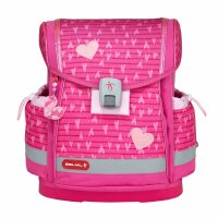 Belmil Classy Plus ergonomisches Schulranzen-Set 5-teilig "Princess" mit Brustgurt, Magnetverschluss, Patch Set 3 Stück