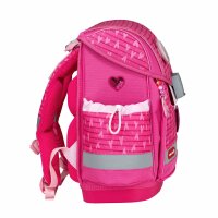 Belmil Classy Plus ergonomisches Schulranzen-Set 5-teilig "Princess" mit Brustgurt, Magnetverschluss, Patch Set 3 Stück