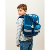 Belmil Compact ergonomisches Schulranzen-Set 4-teilig "Football 4" mit Brustgurt, Magnetverschluss