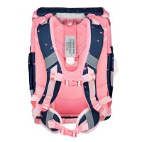 Belmil Smarty ergonomisches Schulranzen Set 5-teilig "In Love With Hearts" mit Brustgurt, Hüftgurt, Magnetverschluss, Patch Set 6 Stück