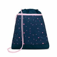 Belmil Smarty ergonomisches Schulranzen Set 5-teilig "In Love With Hearts" mit Brustgurt, Hüftgurt, Magnetverschluss, Patch Set 6 Stück