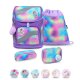 Belmil Smarty ergonomisches Schulranzen Set 5-teilig &quot;Rainbow Color&quot; mit Brustgurt, H&uuml;ftgurt, Magnetverschluss, Patch Set 6 St&uuml;ck