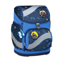 Belmil Smarty ergonomisches Schulranzen Set 5-teilig "Stars" mit Brustgurt, Hüftgurt, Magnetverschluss, Patch Set 6 Stück