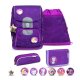 Belmil Motion ergonomisches Schulranzen Set 5-teilig &quot;Purple Sky&quot; aus recyceltem Material mit Brustgurt, H&uuml;ftgurt, Magnetverschluss, Patch Set 6 St&uuml;ck