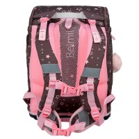 Belmil Motion ergonomisches Schulranzen Set 5-teilig "Champion Horse" aus recyceltem Material mit Brustgurt, Hüftgurt, Magnetverschluss, Patch Set 6 Stück