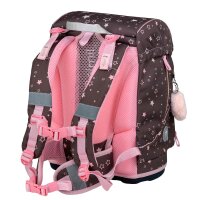Belmil Motion ergonomisches Schulranzen Set 5-teilig "Champion Horse" aus recyceltem Material mit Brustgurt, Hüftgurt, Magnetverschluss, Patch Set 6 Stück