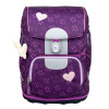 Belmil Motion ergonomisches Schulranzen Set 5-teilig "Purple Spring" aus recyceltem Material mit Brustgurt, Hüftgurt, Magnetverschluss, Patch Set 6 Stück