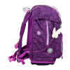 Belmil Motion ergonomisches Schulranzen Set 5-teilig "Purple Spring" aus recyceltem Material mit Brustgurt, Hüftgurt, Magnetverschluss, Patch Set 6 Stück