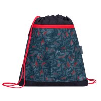 Belmil Motion ergonomisches Schulranzen Set 5-teilig "Red Dots" aus recyceltem Material mit Brustgurt, Hüftgurt, Magnetverschluss, Patch Set 6 Stück