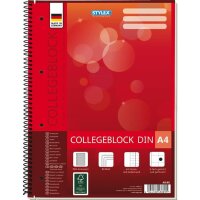 Stylex Spiral-Collegeblock DIN A4 kariert - 80 Blatt,