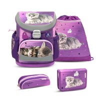 Belmil Mini-Fit ergonomisches Schulranzen-Set 4-teilig "Little Caty" mit Brustgurt