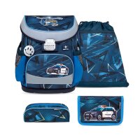 Belmil Mini-Fit ergonomisches Schulranzen-Set 4-teilig "Police" mit Brustgurt