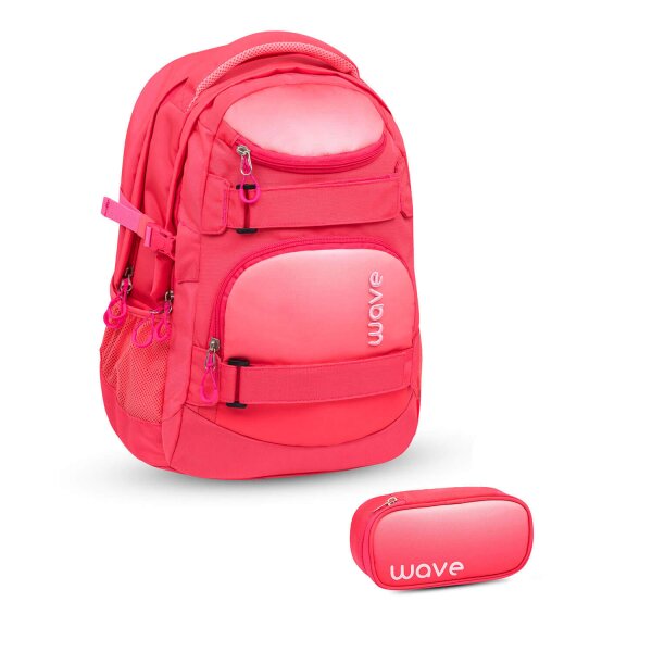 Wave Infinity Schulrucksack Set 2 tlg. "Ombre Coral Paradise"