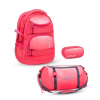 Wave Infinity Schulrucksack Set 3 tlg. "Ombre Coral...